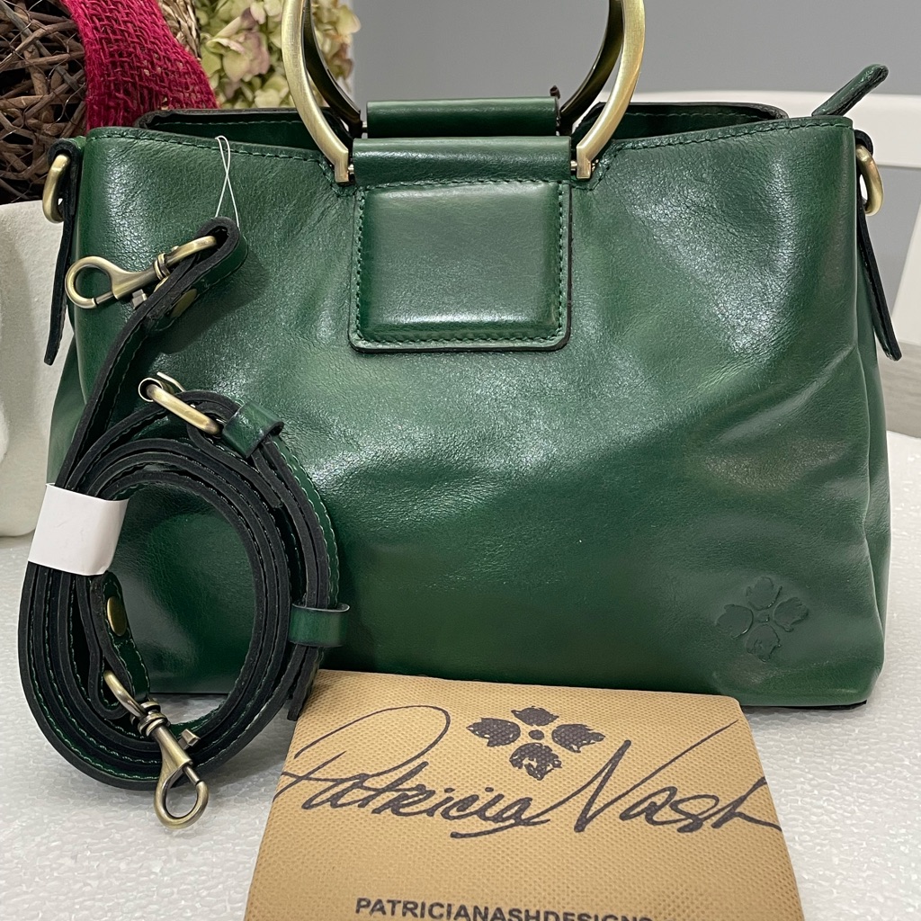 Patricia Nash Forest Green Leather Satchel